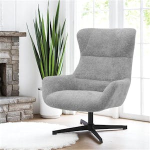 Fauteuil confort pivotant en tissu doux gris foncé BERLIN